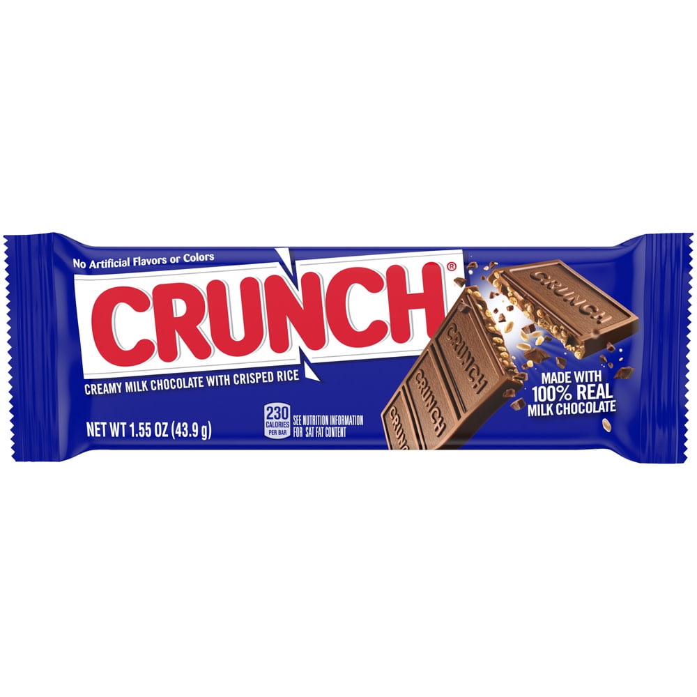 Crunch Mini barras de caramelo de chocolate con leche 100% real, barras envueltas individualmente a granel en bolsas de 10.5 onzas (paquete de 4)