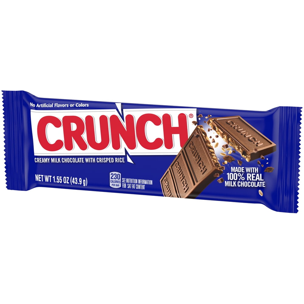 Crunch Mini barras de caramelo de chocolate con leche 100% real, barras envueltas individualmente a granel en bolsas de 10.5 onzas (paquete de 4)