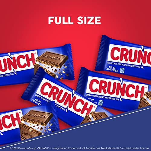 CRUNCH  Bulk 18 Pack  Milk Chocolate and Crisped Rice  Full Size Individually Wrapped Candy Bars  1 55 oz Each