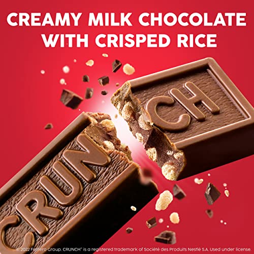 CRUNCH  Bulk 18 Pack  Milk Chocolate and Crisped Rice  Full Size Individually Wrapped Candy Bars  1 55 oz Each