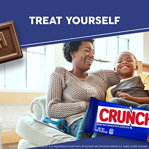 CRUNCH  Bulk 18 Pack  Milk Chocolate and Crisped Rice  Full Size Individually Wrapped Candy Bars  1 55 oz Each