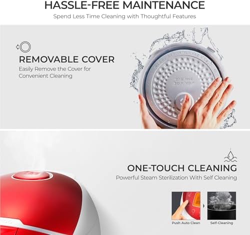 CUCKOO Micom Rice Cooker 6 Cup Uncooked / 12 Cup Cooked  Fuzzy Logic Rice Maker with Delay Timer & Keep Warm Setting  Versatile Food Steamer for Cooking  Non Stick Inner Pot  Red  CR 0655F 