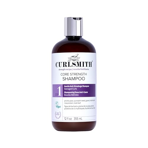 CURLSMITH Core Strength Shampoo   Strengthening Shampoo for Curly Hair  A Gentle Daily Cleanser for Weak Curls  For All Curl Types  Vegan & Cruelty Free
