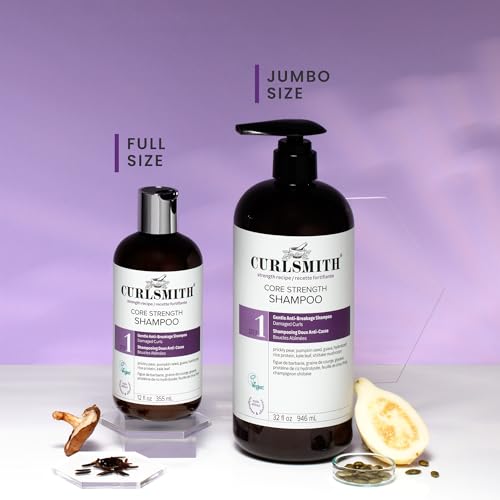 CURLSMITH Core Strength Shampoo   Strengthening Shampoo for Curly Hair  A Gentle Daily Cleanser for Weak Curls  For All Curl Types  Vegan & Cruelty Free