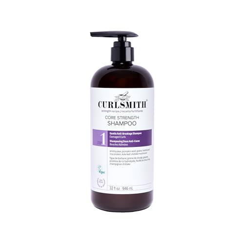 CURLSMITH Core Strength Shampoo   Strengthening Shampoo for Curly Hair  A Gentle Daily Cleanser for Weak Curls  For All Curl Types  Vegan & Cruelty Free