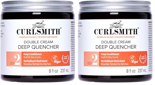 CURLSMITH Double Cream Deep Quencher   Deep Conditioning Mask for Curls  Hydrating and Detangling  For All Curl Types  Vegan & Cruelty Free