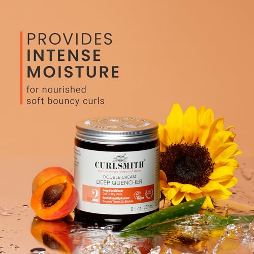 CURLSMITH Double Cream Deep Quencher   Deep Conditioning Mask for Curls  Hydrating and Detangling  For All Curl Types  Vegan & Cruelty Free