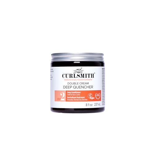 CURLSMITH Double Cream Deep Quencher   Deep Conditioning Mask for Curls  Hydrating and Detangling  For All Curl Types  Vegan & Cruelty Free