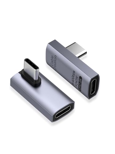 CableCreation 90 Degree USB C Adapter 2 Pack  Right Angle USB C Male to Female Adapter 40Gbps 240W Compatible with Steam Deck  ROG Ally  Switch  Notebook  PC  Tablet  Phone and More  Middle Angle