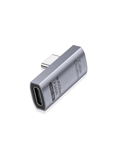 CableCreation 90 Degree USB C Adapter  Right Angle USB C Male to Female Adapter 40Gbps 240W Compatible with Steam Deck  ROG Ally  Switch  Notebook  PC  Tablet  Phone and More  Middle Angle