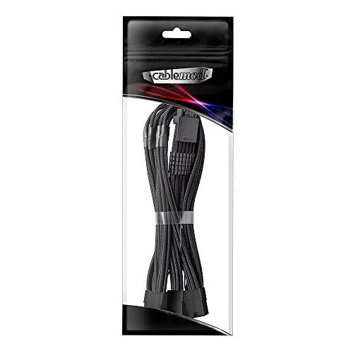 CableMod ModMesh Pro Sleeved 12VHPWR StealthSense PCI e Extension  Black  16 pin to Triple 8 pin  45cm