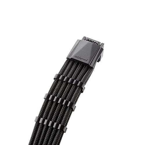 CableMod ModMesh Pro Sleeved 12VHPWR StealthSense PCI e Extension  Black  16 pin to Triple 8 pin  45cm