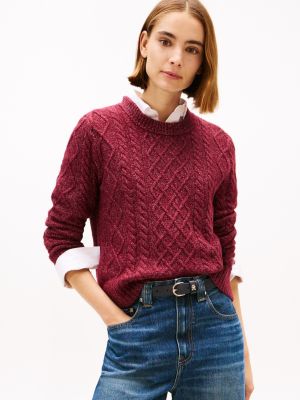 Talla: XS - Cable Knit Crewneck Sweater