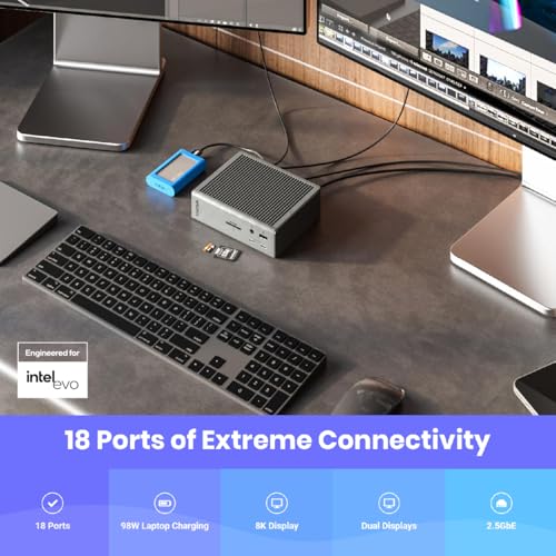 CalDigit TS4 Thunderbolt 4 Dock   18 Ports  98W Charging  40Gb/s Thunderbolt 4  USB A/C  2 5GbE  8K/6K Displays  Mac/PC/Chrome Compatible