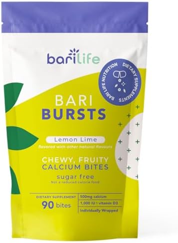 Calcium Citrate Bariatric Calcium Chews with 1000 IU Vitamin D3   Ideal for Bariatric Patients   BariBurst by Bari Life  Watermelon 