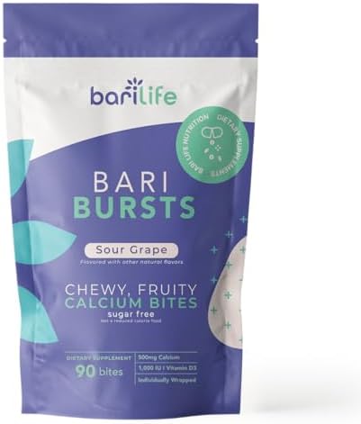 Calcium Citrate Bariatric Calcium Chews with 1000 IU Vitamin D3   Ideal for Bariatric Patients   BariBurst by Bari Life  Watermelon 