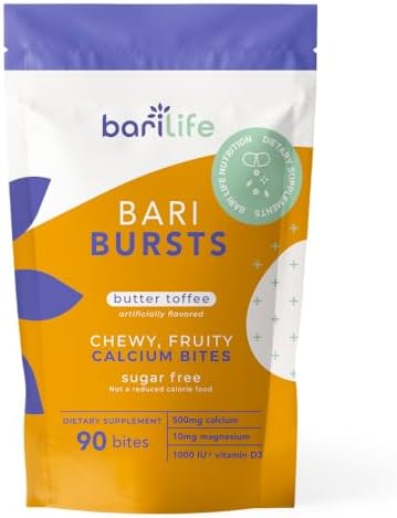 Calcium Citrate Bariatric Calcium Chews with 1000 IU Vitamin D3   Ideal for Bariatric Patients   BariBurst by Bari Life  Watermelon 