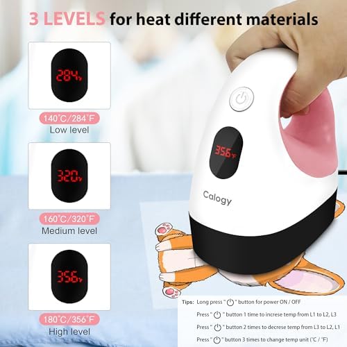 Calogy Mini Heat Press  Heat Transfer Machine  Constant Temp Control  Insulated Safety Base  Fits for Crafts  T Shirt  Hat  Cap  Pillows White Pink 