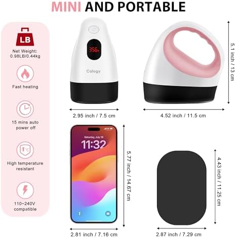 Calogy Mini Heat Press  Heat Transfer Machine  Constant Temp Control  Insulated Safety Base  Fits for Crafts  T Shirt  Hat  Cap  Pillows White Pink 