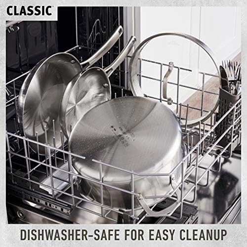 Calphalon Classic Stainless Steel Cookware Set  10 Piece  Impact Bonded Aluminum Base  Stay Cool Handles  Oven Safe 450F  Silver