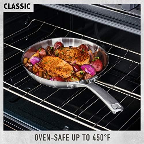 Calphalon Classic Stainless Steel Cookware Set  10 Piece  Impact Bonded Aluminum Base  Stay Cool Handles  Oven Safe 450F  Silver