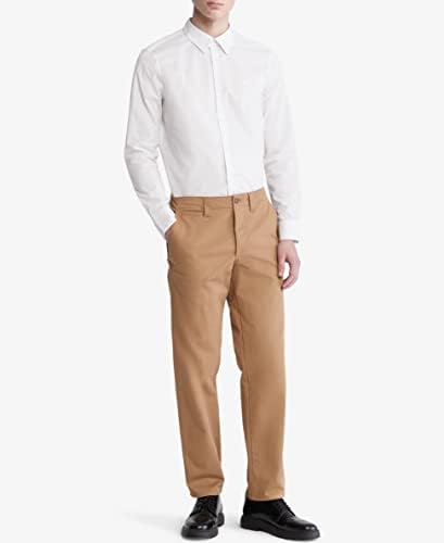 Calvin Klein Mens Stretch Cotton Monogram Logo Button Down Shirt