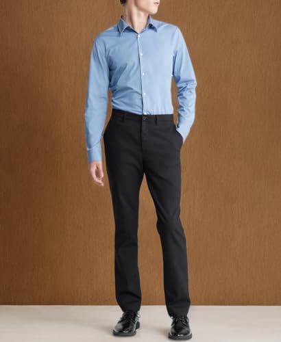 Calvin Klein Mens Stretch Cotton Monogram Logo Button Down Shirt