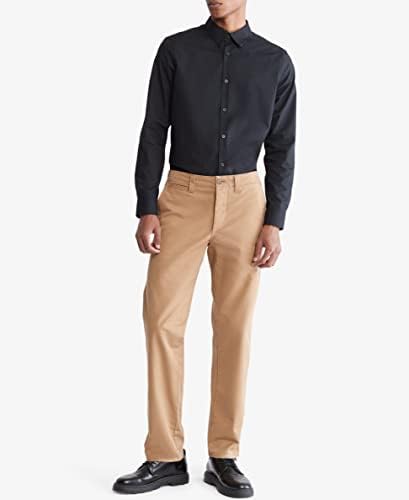 Calvin Klein Mens Stretch Cotton Monogram Logo Button Down Shirt