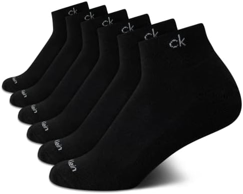 Calvin Klein Quarter Socks for Women   6 Pack Cushioned Ankle Socks   Quarter Cut  Breathable  Lightweight  Athletic Design