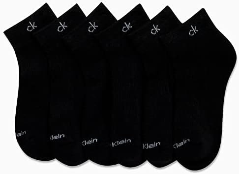 Calvin Klein Quarter Socks for Women   6 Pack Cushioned Ankle Socks   Quarter Cut  Breathable  Lightweight  Athletic Design