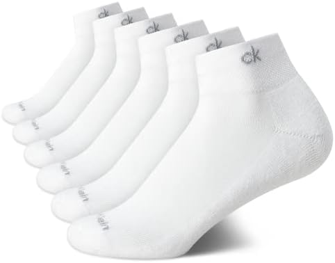 Calvin Klein Quarter Socks for Women   6 Pack Cushioned Ankle Socks   Quarter Cut  Breathable  Lightweight  Athletic Design