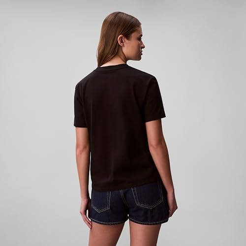 Calvin Klein Womens Monogram Logo Crewneck T Shirt