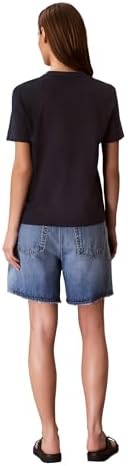 Talla M - Calvin Klein - Camiseta de cuello redondo con logotipo de monograma para mujer