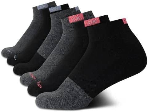 Calvin Klein Womens Quarter Socks   6 Pack Cushioned Athletic Ankle Socks for Women   Womens Sports Socks  Size  4 10