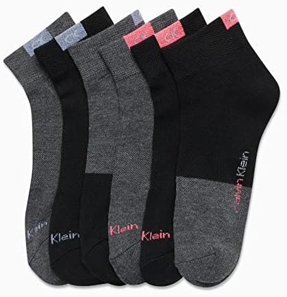 Calvin Klein Womens Quarter Socks   6 Pack Cushioned Athletic Ankle Socks for Women   Womens Sports Socks  Size  4 10