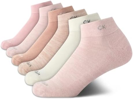 Calvin Klein Womens Quarter Socks   6 Pack Cushioned Athletic Ankle Socks for Women   Womens Sports Socks  Size  4 10
