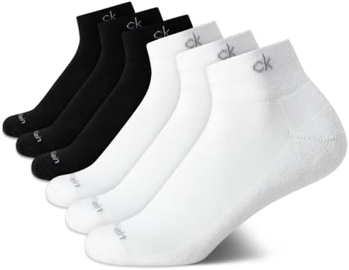 Calvin Klein Womens Quarter Socks   6 Pack Cushioned Athletic Ankle Socks for Women   Womens Sports Socks  Size  4 10