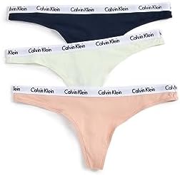 Calvin Klein womens Carousel Logo Cotton Stretch Thong Panties  Multipack