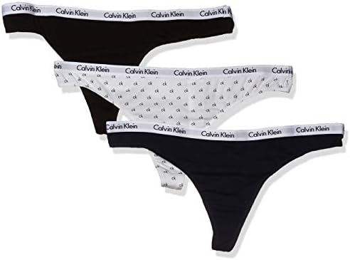 Calvin Klein womens Carousel Logo Cotton Stretch Thong Panties  Multipack
