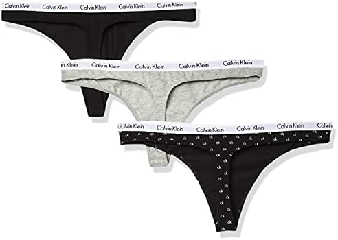 Calvin Klein womens Carousel Logo Cotton Stretch Thong Panties  Multipack