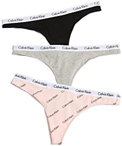 Calvin Klein womens Carousel Logo Cotton Stretch Thong Panties  Multipack