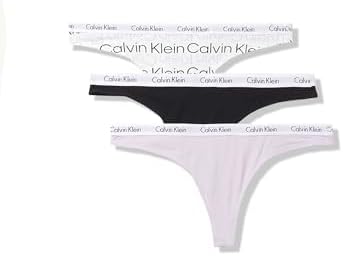 Calvin Klein womens Carousel Logo Cotton Stretch Thong Panties  Multipack