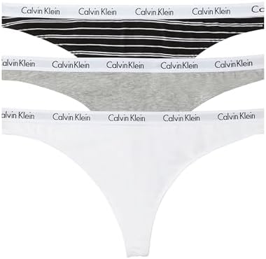 Calvin Klein womens Carousel Logo Cotton Stretch Thong Panties  Multipack