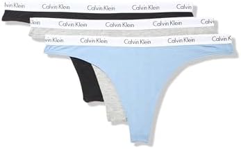 Calvin Klein womens Carousel Logo Cotton Stretch Thong Panties  Multipack