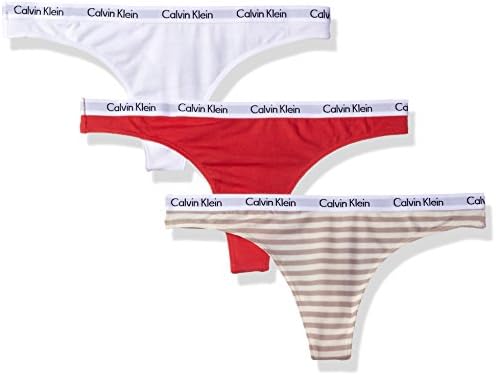 Calvin Klein womens Carousel Logo Cotton Stretch Thong Panties  Multipack