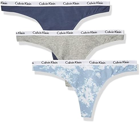 Calvin Klein womens Carousel Logo Cotton Stretch Thong Panties  Multipack