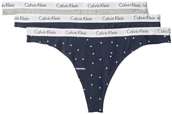 Calvin Klein womens Carousel Logo Cotton Stretch Thong Panties  Multipack
