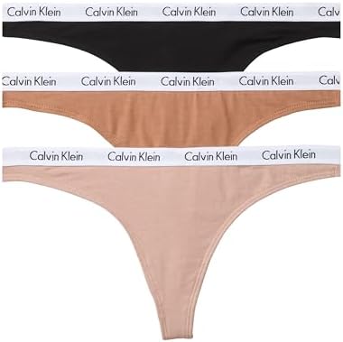 Calvin Klein womens Carousel Logo Cotton Stretch Thong Panties  Multipack