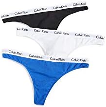 Calvin Klein womens Carousel Logo Cotton Stretch Thong Panties  Multipack