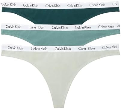 Calvin Klein womens Carousel Logo Cotton Stretch Thong Panties  Multipack
